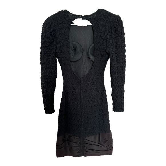 Vintage 80's Diamond's Run by Wayne Diamond sequin beaded black dress X-Small - Picture 11 of 16